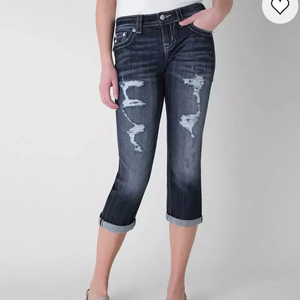 Miss Me Ankle Jeans with Classic Dark Wash Sz 34 mid rise cropped stretchy sz 34 - Picture 4 of 12